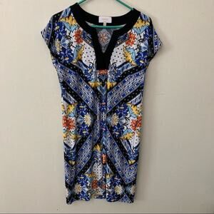 Laundry By Shelli Segal Sheath Floral Dress Cap Sleeve Stretchy
